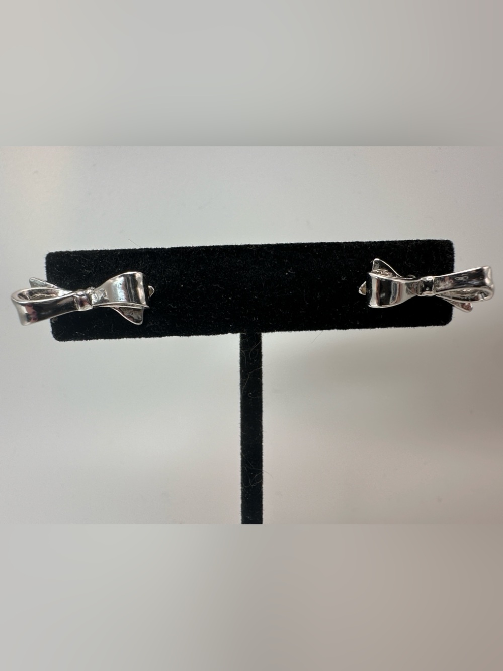 Kate Spade Silver Bow Earrings - Shiny Silver Bow Design - Picture 3 of 7